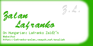 zalan lafranko business card